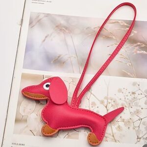 NEW Dachshund Leather Bag Charms